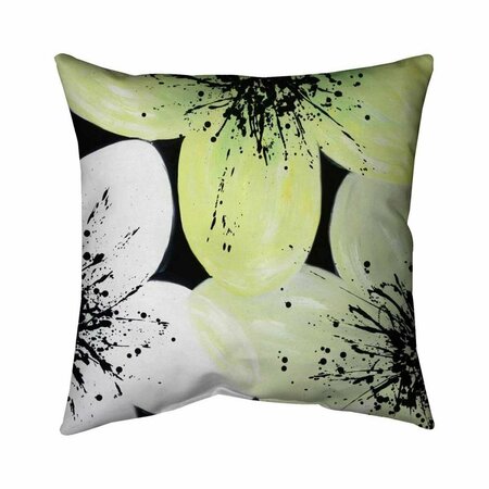 BEGIN HOME DECOR 20 x 20 in. White & Yellow Petals-Double Sided Print Indoor Pillow 5541-2020-FL235